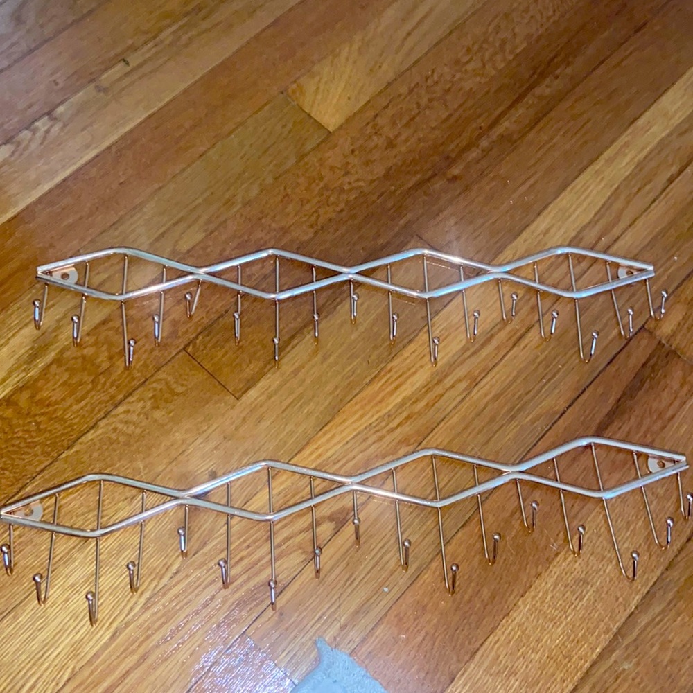 2 Gold Metal Hanging Racks-in great condition!